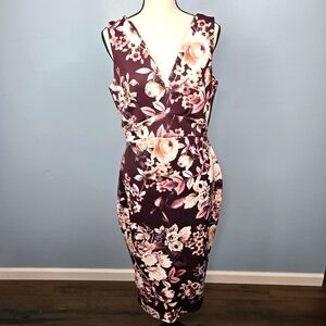 ASOS Maternity Sleeveless Floral Bodycon Dress‎ Womens Size 8 V-Neckline